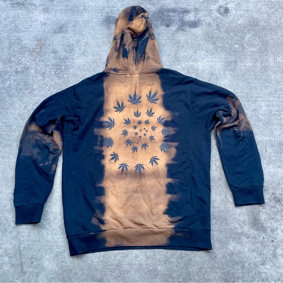 Palm Angels Black and Brown Leaf Pattern Hoodie